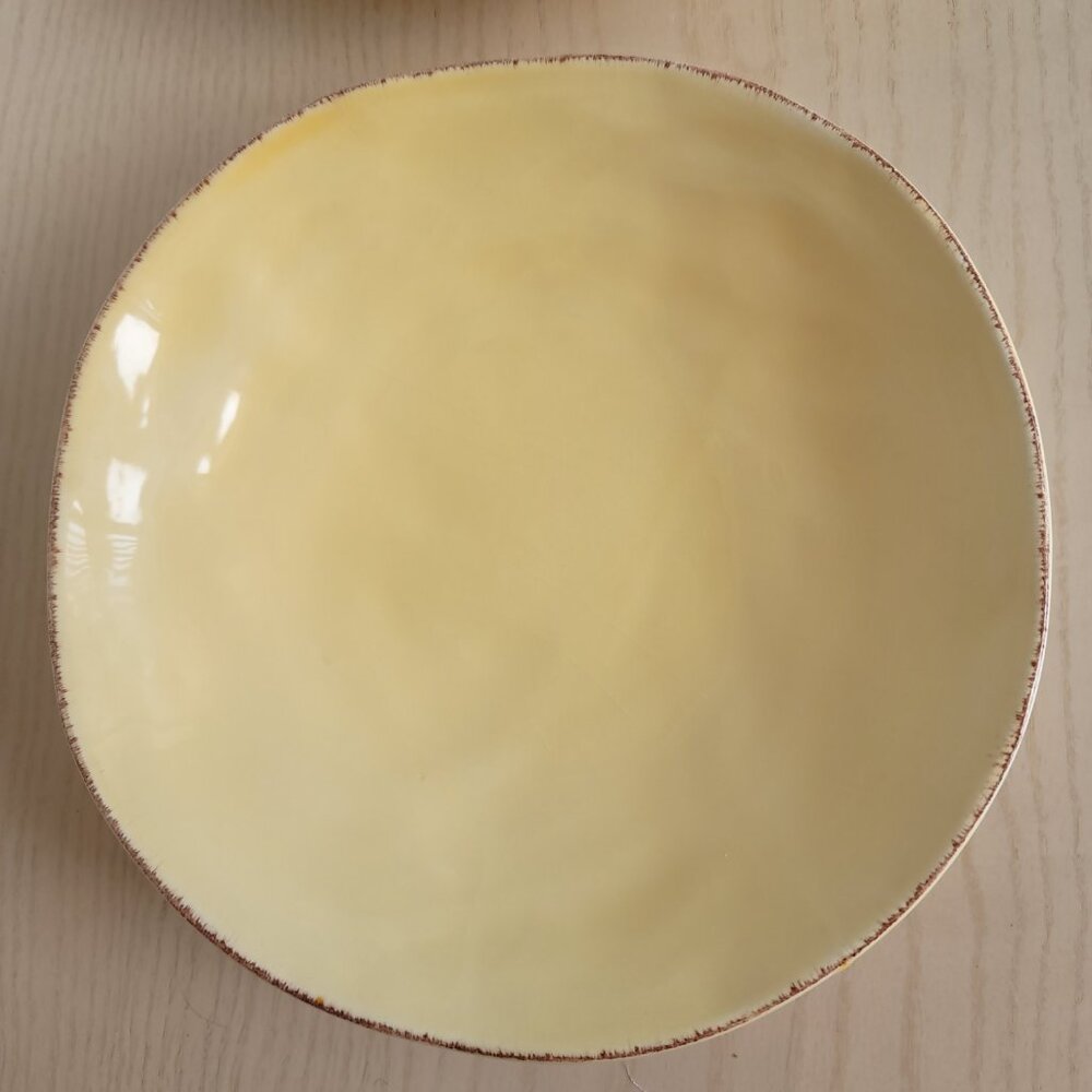 Crate&Barrel Lucca Yellow Stoneware Made In Italy Soup Salad Bowl 8.5 in Set 2 - Picture 8 of 16